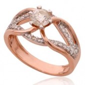 Designer Ring with Certified Diamonds in 18k Yellow Gold - LR1657P